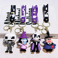 HKM-128403 The Nightmare Before Christmas Cartoon Keychain Pendant - Fun Rubber and Silicone Gift for Keys
