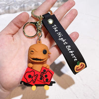 HKM-128403 The Nightmare Before Christmas Cartoon Keychain Pendant - Fun Rubber and Silicone Gift for Keys