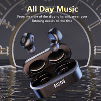 HKM-128467 Mini Bluetooth Headset with Touch Control and Battery Display, Stereo Sound, Multi-Point Connection