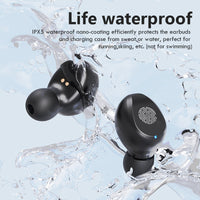HKM-128467 Mini Bluetooth Headset with Touch Control and Battery Display, Stereo Sound, Multi-Point Connection