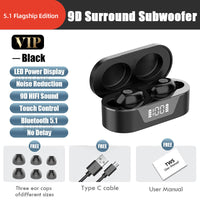 HKM-128467 Mini Bluetooth Headset with Touch Control and Battery Display, Stereo Sound, Multi-Point Connection