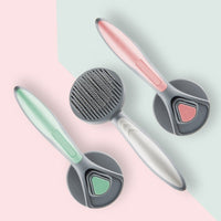HKM-128659 Cat and Dog Petting Hair Removal Comb with Soft Massage Brush - Available in Pink, Green, and Gray