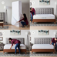 HKM-128723 Solid Color Polyester Bed Cover - King Size White, Protective Mattress Cover