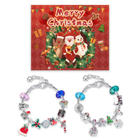 HKM-128851 Christmas Elk Blind Box Bracelet Set for Kids - 24 Grid Design with Red Elk