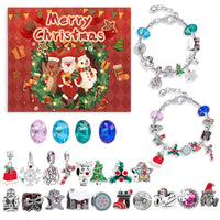HKM-128851 Christmas Elk Blind Box Bracelet Set for Kids - 24 Grid Design with Red Elk