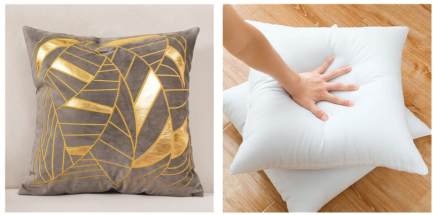 HKM-128851 Dutch Velvet Gilded Pillow Case, 45x45cm, Chemical Fiber, Pillow Core Not Included