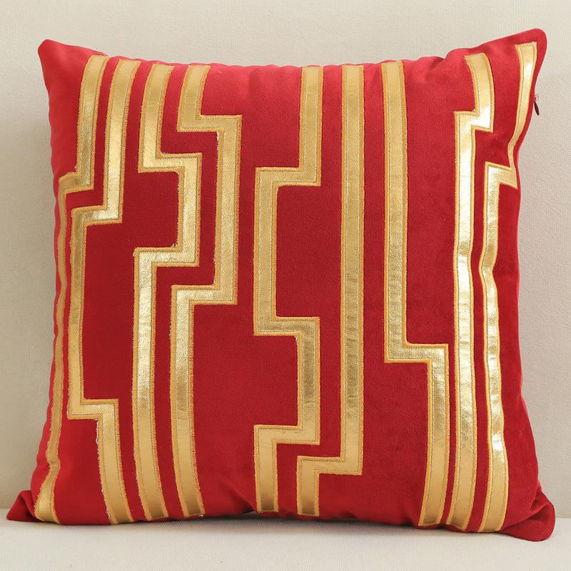 HKM-128851 Dutch Velvet Gilded Pillow Case, 45x45cm, Chemical Fiber, Pillow Core Not Included