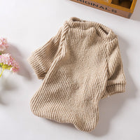 HKM-128979 Cozy Brown Dog Sweater for Small Breeds, Fits Bichon, Pomeranian, Teddy, Schnauzer