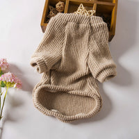 HKM-128979 Cozy Brown Dog Sweater for Small Breeds, Fits Bichon, Pomeranian, Teddy, Schnauzer