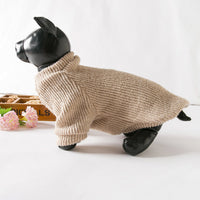 HKM-128979 Cozy Brown Dog Sweater for Small Breeds, Fits Bichon, Pomeranian, Teddy, Schnauzer