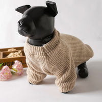 HKM-128979 Cozy Brown Dog Sweater for Small Breeds, Fits Bichon, Pomeranian, Teddy, Schnauzer