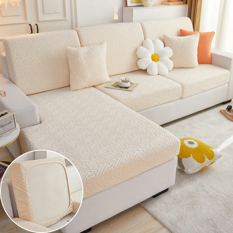 HKM-129043 All-Season Universal Stretch Sofa Cover with Geometric Pattern in Various Colors and Sizes