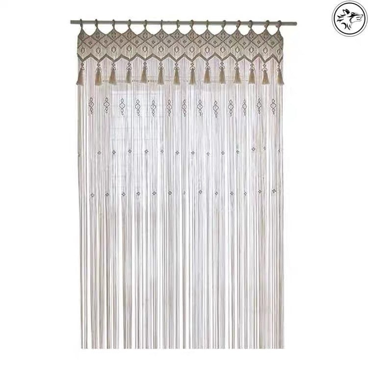 HKM-129427 Hand-Woven Bohemian Tapestry Curtain for Home Decor and Wedding Backdrops