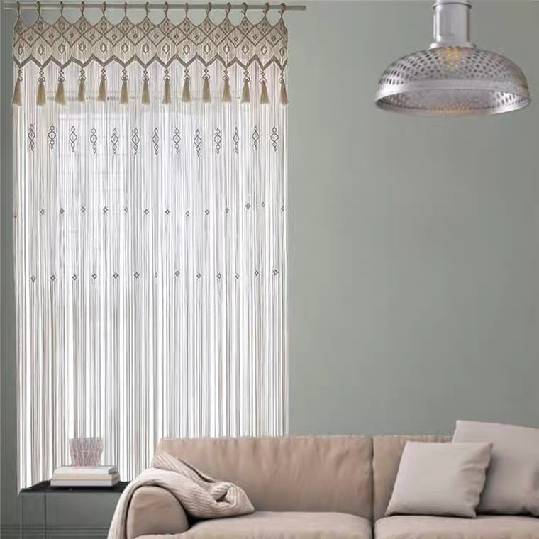 HKM-129427 Hand-Woven Bohemian Tapestry Curtain for Home Decor and Wedding Backdrops