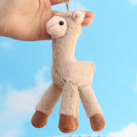 HKM-129555 Kawaii Alpaca Plush Doll Keyring - Soft Mini Stuffed Animal Pendant for Kids
