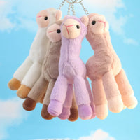 HKM-129555 Kawaii Alpaca Plush Doll Keyring - Soft Mini Stuffed Animal Pendant for Kids