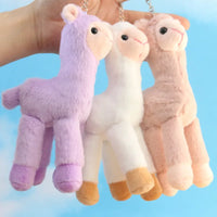 HKM-129555 Kawaii Alpaca Plush Doll Keyring - Soft Mini Stuffed Animal Pendant for Kids