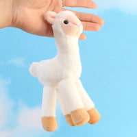 HKM-129555 Kawaii Alpaca Plush Doll Keyring - Soft Mini Stuffed Animal Pendant for Kids