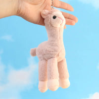 HKM-129555 Kawaii Alpaca Plush Doll Keyring - Soft Mini Stuffed Animal Pendant for Kids