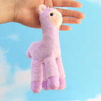 HKM-129555 Kawaii Alpaca Plush Doll Keyring - Soft Mini Stuffed Animal Pendant for Kids