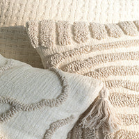 HKM-129619 Cream Velvet Throw Pillowcase with Three-Dimensional Embroidery – Various Sizes Available