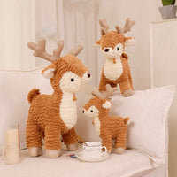 HKM-129683 Plush Cartoon Elk and Christmas Tree Pillows for Holiday Decor