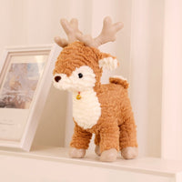 HKM-129683 Plush Cartoon Elk and Christmas Tree Pillows for Holiday Decor