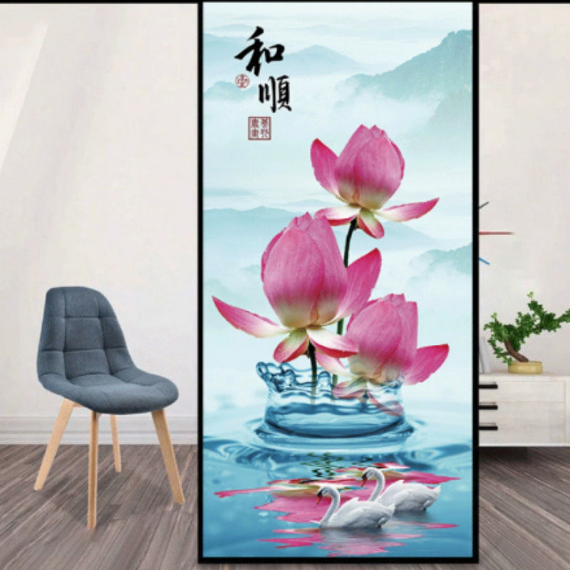 HKM-129811 Frosted Natural Scenery Static Window Film for Showers and Toilets - Various Sizes Available