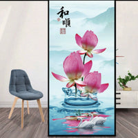 HKM-129811 Frosted Natural Scenery Static Window Film for Showers and Toilets - Various Sizes Available