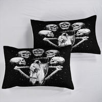 HKM-129875 Skull Print Duvet Cover Set - Modern Chemical Fiber Bedding in Various Sizes