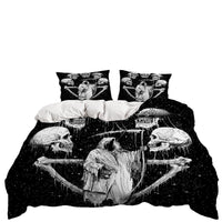 HKM-129875 Skull Print Duvet Cover Set - Modern Chemical Fiber Bedding in Various Sizes
