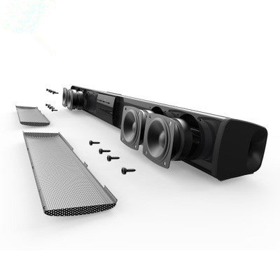 HKM-129939 20W Portable Bluetooth Soundbar with Subwoofer, FM Radio & 6-Hour Battery for TV and Computer