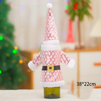 HKM-130003 Elegant Wine Bottle Covers Set - Red, Gold, Pink, Silver, Cloth Material