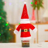 HKM-130003 Elegant Wine Bottle Covers Set - Red, Gold, Pink, Silver, Cloth Material