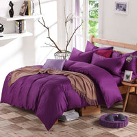 HKM-130195 Cotton 4-Piece Bedding Set - Fitted Sheet, Pillowcases, and Quilt Cover in Assorted Sizes