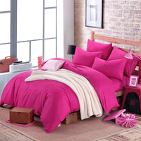 HKM-130195 Cotton 4-Piece Bedding Set - Fitted Sheet, Pillowcases, and Quilt Cover in Assorted Sizes