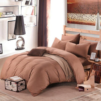 HKM-130195 Cotton 4-Piece Bedding Set - Fitted Sheet, Pillowcases, and Quilt Cover in Assorted Sizes