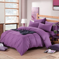 HKM-130195 Cotton 4-Piece Bedding Set - Fitted Sheet, Pillowcases, and Quilt Cover in Assorted Sizes