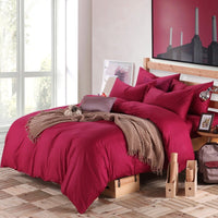 HKM-130195 Cotton 4-Piece Bedding Set - Fitted Sheet, Pillowcases, and Quilt Cover in Assorted Sizes