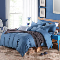 HKM-130195 Cotton 4-Piece Bedding Set - Fitted Sheet, Pillowcases, and Quilt Cover in Assorted Sizes