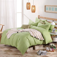 HKM-130195 Cotton 4-Piece Bedding Set - Fitted Sheet, Pillowcases, and Quilt Cover in Assorted Sizes