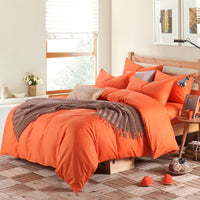 HKM-130195 Cotton 4-Piece Bedding Set - Fitted Sheet, Pillowcases, and Quilt Cover in Assorted Sizes