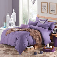 HKM-130195 Cotton 4-Piece Bedding Set - Fitted Sheet, Pillowcases, and Quilt Cover in Assorted Sizes