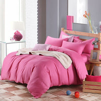 HKM-130195 Cotton 4-Piece Bedding Set - Fitted Sheet, Pillowcases, and Quilt Cover in Assorted Sizes