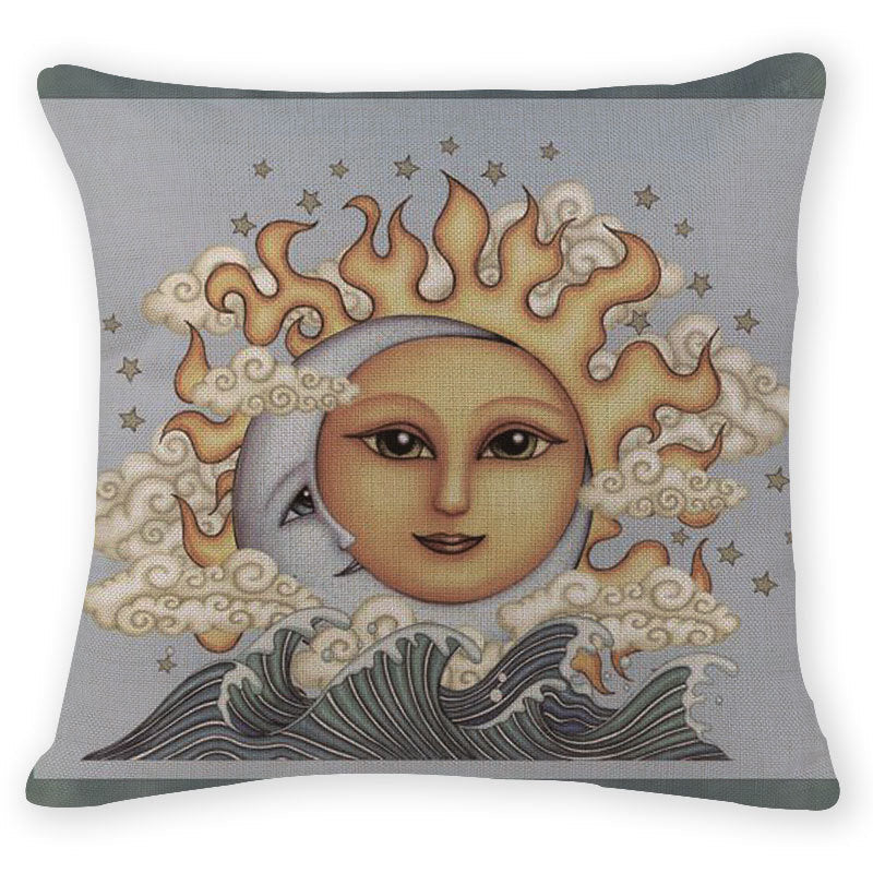 HKM-130259 Cotton Linen Rectangular Yoga Pillowcase with PP Cotton Filling - 45x45cm
