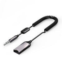 HKM-130259 Wireless Bluetooth Car Receiver Adapter - USB to 3.5mm Jack, High-Definition Sound Quality, Touch and Button Operation