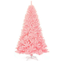 HKM-130323 7.5 Feet Pink Hinged Artificial Christmas Tree with 1258 Branch Tips