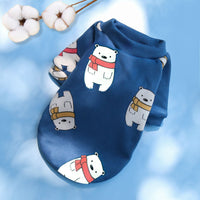 HKM-130387 Multicolor Plus Velvet Two-Legged Cartoon Dog Sweater for Small to Extra Large Pets