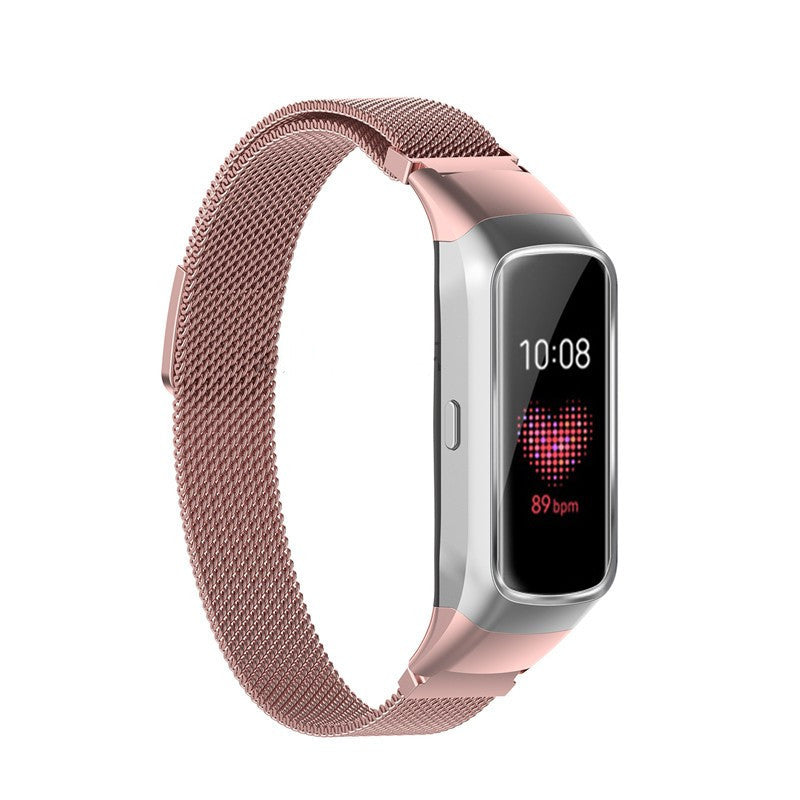 HKM-130387 Stylish Waterproof Stainless Steel Smart Bracelet with Breathable Metal Strap