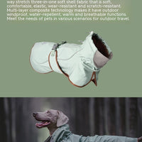 HKM-130515 Warm Waterproof Windproof Outdoor Soft Shell Dog Jacket in Basil Green and Iced Coffee Brown